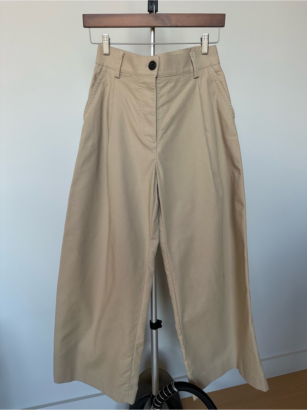COS Beige Wide-Leg Trousers - Size 34/US4 - EUC - 100% Cotton